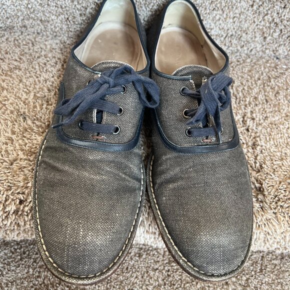 Bottega Veneta Canvas Brown Round-Toes Lace-Up Oxfords. main image 13